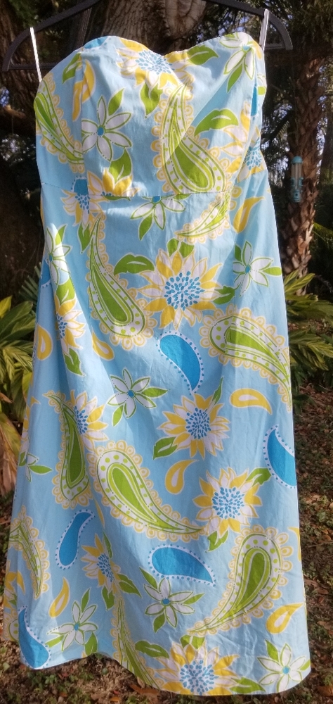 Lilly Pulitzer strapless dress, size large.